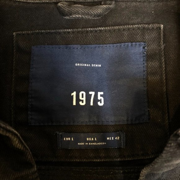 Black Denim Unisex Jacket - Picture 10 of 12